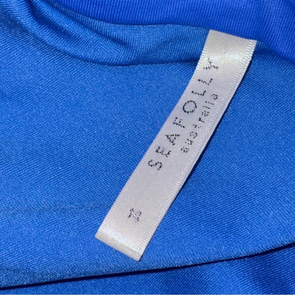 Seafolly Royal Blue Flower Festival Bandeau Halter Bikini size 14